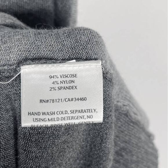 Eileen Fisher XLarge XL Two Tone Gray Colorblock Tunic Sweater VNeck Stretch - Picture 9 of 10